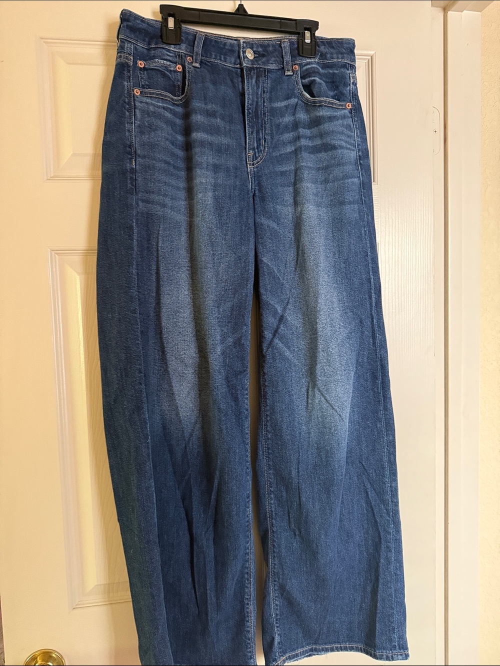 Wide Leg Blue Denim Jeans